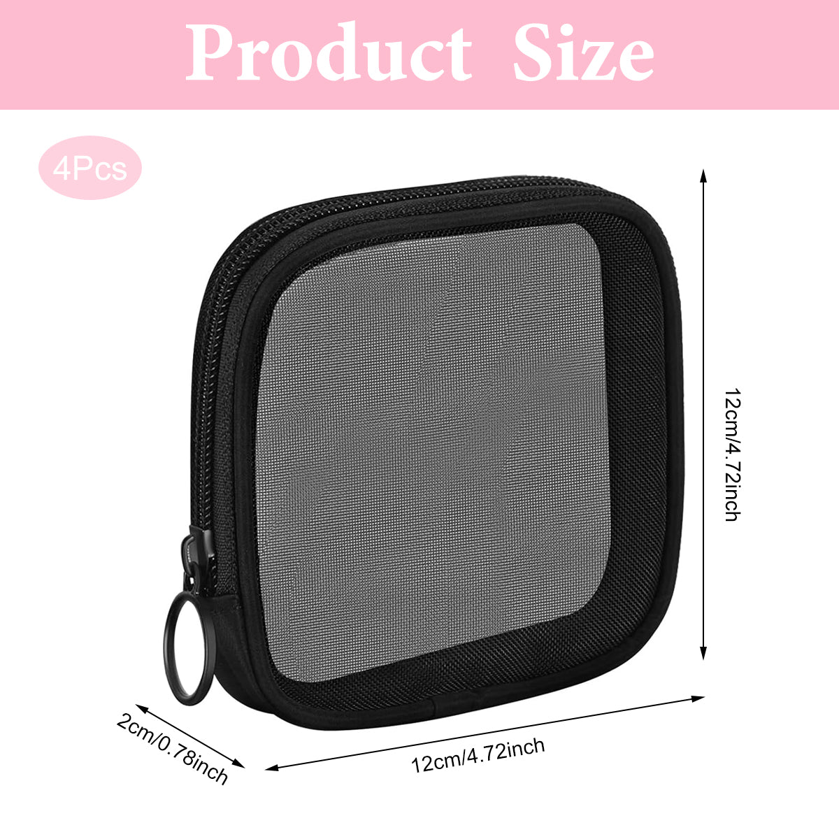 MAYCREATE 4Pcs Small Pouches, MAYCREATE Pouch Purse, Mesh Makeup Women Pouches, 4.7'' Square Lipstick Pouches Small for Women, Zipper Cosmetic Cash Pouch Accessories Organizer Bag (Black) MAYCREATE 4Pcs Small Pouches, MAYCREATE Pouch Purse, Mesh Makeup Women Pouches, 4.7'' Square Lipstick Pouches Small for Women, Zipper Cosmetic Cash Pouch Accessories Organizer Bag (Black)